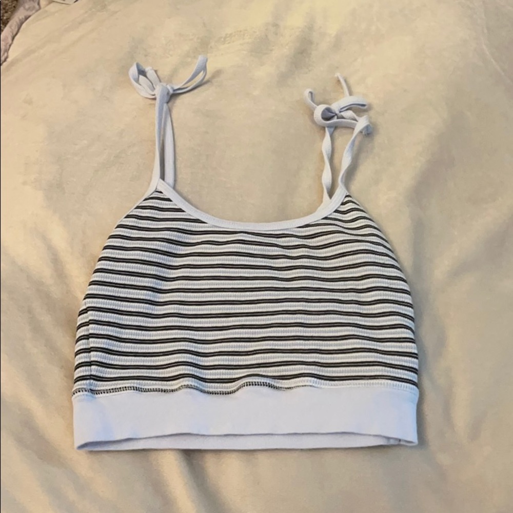 blue mix crop top